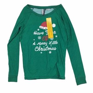 Jaclyn Intimates Girls XL Sleepwear Green Christmas Holiday Elf Cozy Sleep shirt
